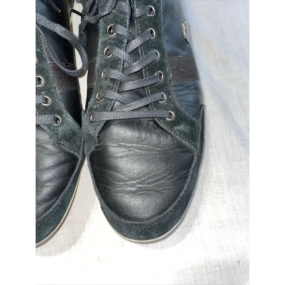 Lacoste Casual Sneakers Mens Size 13 M Black Leather Lace Up Fashion Shoes